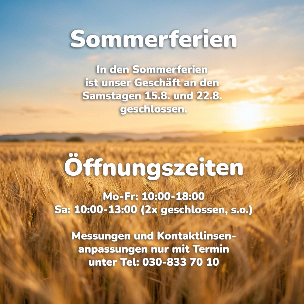 Sommerferien Öffnungszeiten